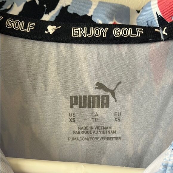 Puma Sleeveless Golf Shirt Size XS GUC Blue print - Picture 2 of 5